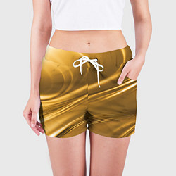 Шорты женские Золотой сплав абстрактная текстура, цвет: 3D-принт — фото 2