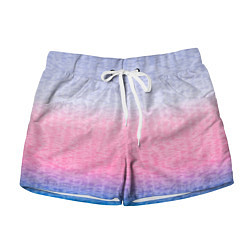 Шорты женские Tie-dye color gradient: pink-blue, цвет: 3D-принт