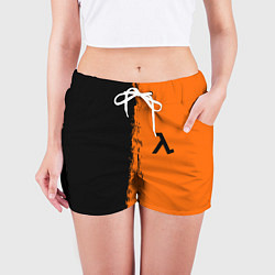 Шорты женские Half life краски оранж, цвет: 3D-принт — фото 2