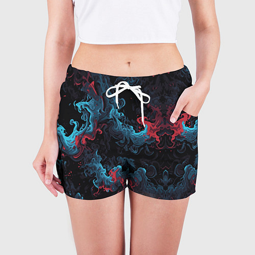 Женские шорты Цветные клубы дыма / 3D-принт – фото 3