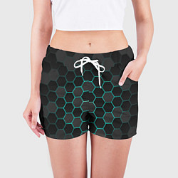 Шорты женские Геометрия сотовой брони, цвет: 3D-принт — фото 2