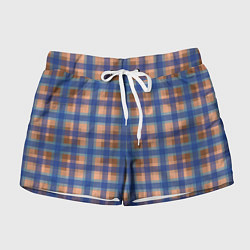 Шорты женские Клетка в клетку, цвет: 3D-принт