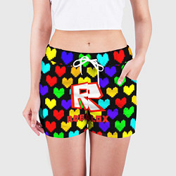 Шорты женские Роблокс сердца, цвет: 3D-принт — фото 2