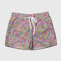 Шорты женские Человечки эмоциональные, цвет: 3D-принт