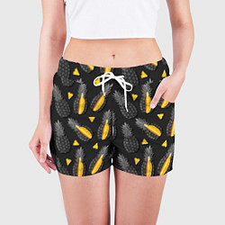 Шорты женские Ананасный паттерн, цвет: 3D-принт — фото 2