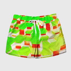 Шорты женские Кислотные соты, цвет: 3D-принт