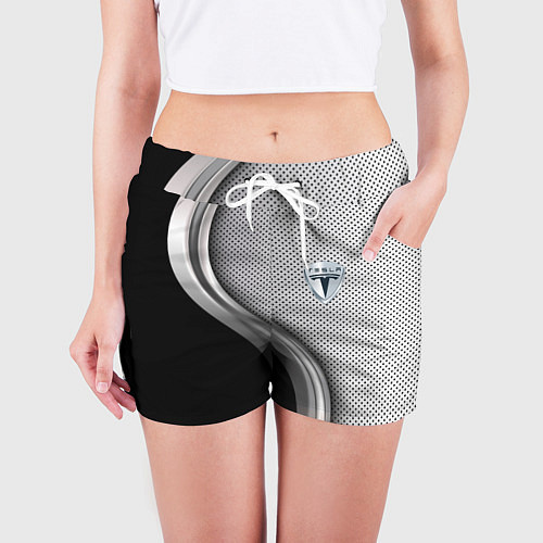 Женские шорты Tesla carbon metal / 3D-принт – фото 3
