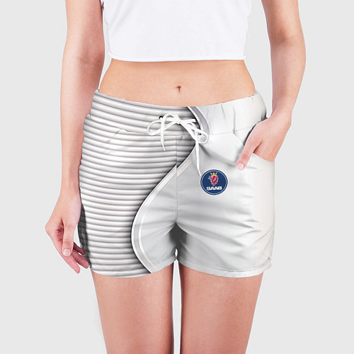 Женские шорты Saab metal texture / 3D-принт – фото 3