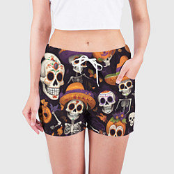Шорты женские Страшилки хэллоуин, цвет: 3D-принт — фото 2