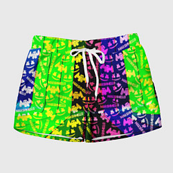 Шорты женские Marshmello pattern neon steel, цвет: 3D-принт