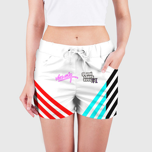 Женские шорты GTA6 vice city line / 3D-принт – фото 3
