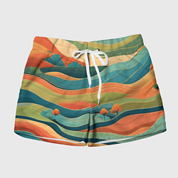 Шорты женские Поля луга, цвет: 3D-принт