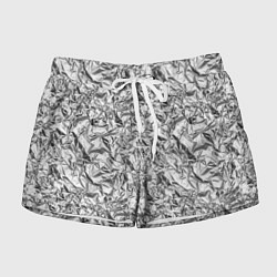 Шорты женские Текстура мятой алюминиевой фольги, цвет: 3D-принт