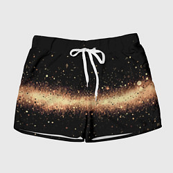 Шорты женские Огненные искры на черном, цвет: 3D-принт