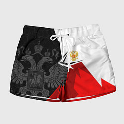 Шорты женские Герб России - красно-белый, цвет: 3D-принт
