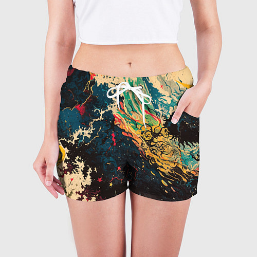 Женские шорты Абстракция ктулху - нейросеть / 3D-принт – фото 3