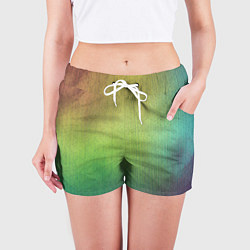 Шорты женские Цветной металл с градиентом, цвет: 3D-принт — фото 2