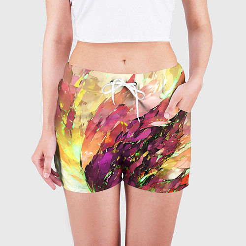Женские шорты Красно-жёлтая абстракция / 3D-принт – фото 3