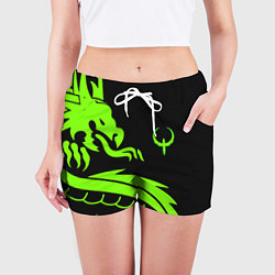 Шорты женские Квейк кислотный дракон лого, цвет: 3D-принт — фото 2