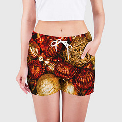 Шорты женские Новогоднее ёлочное украшение, цвет: 3D-принт — фото 2