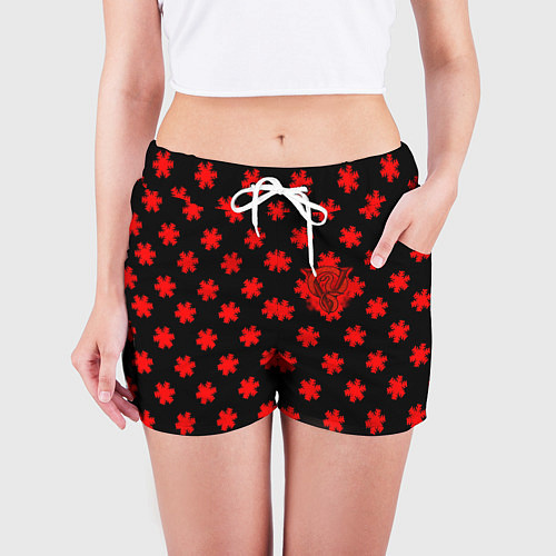 Женские шорты Bullet for my valentine pattern / 3D-принт – фото 3