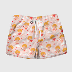 Шорты женские Паттерн с милыми купидонами, цвет: 3D-принт
