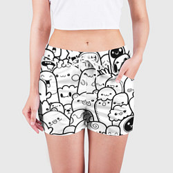 Шорты женские Doodle monsters, цвет: 3D-принт — фото 2