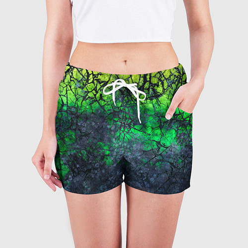 Женские шорты Абстракция - acid web / 3D-принт – фото 3