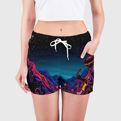 Женские шорты Psychedelic music art / 3D-принт – фото 3