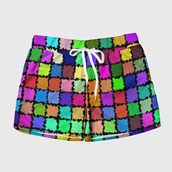 Шорты женские Лоскутки, цвет: 3D-принт