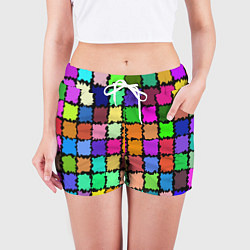 Шорты женские Лоскутки, цвет: 3D-принт — фото 2