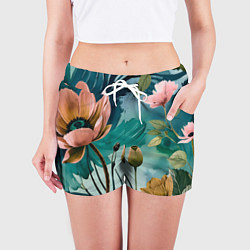 Шорты женские Живопись с маками, цвет: 3D-принт — фото 2