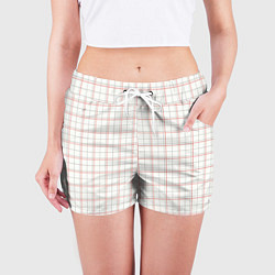 Шорты женские Светлый узор - классическая клетка, цвет: 3D-принт — фото 2