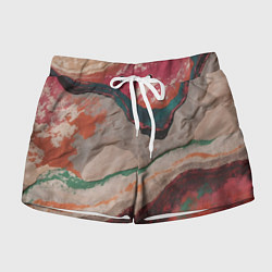 Шорты женские Абстракция из бумаги и краски, цвет: 3D-принт