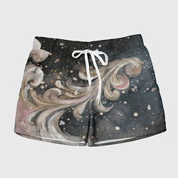 Шорты женские Бежевый объемный узор, цвет: 3D-принт