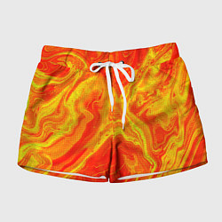 Шорты женские Огненный жёлто-красный, цвет: 3D-принт