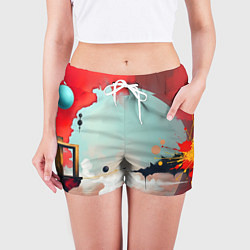 Шорты женские Сюрреалистичная абстракция, цвет: 3D-принт — фото 2