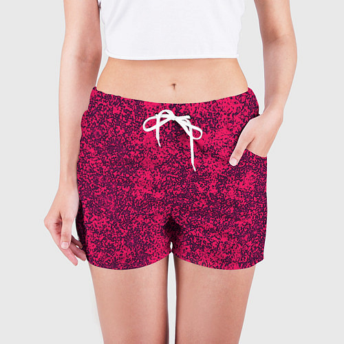 Женские шорты Насыщенный розовый текстура / 3D-принт – фото 3