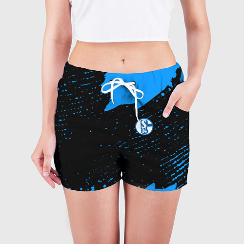 Женские шорты Schalke 04 fc blue color / 3D-принт – фото 3