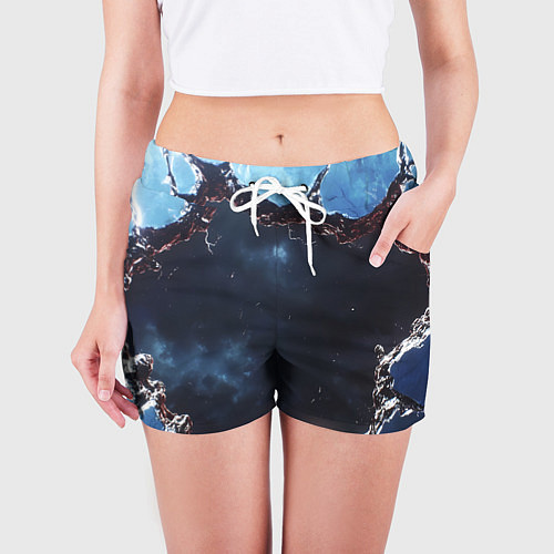 Женские шорты Объемная дыра в стене текстура / 3D-принт – фото 3