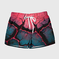 Шорты женские Объемные разломы текстура, цвет: 3D-принт
