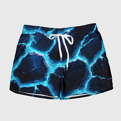 Шорты женские Голубая потертая текстура с разломом, цвет: 3D-принт