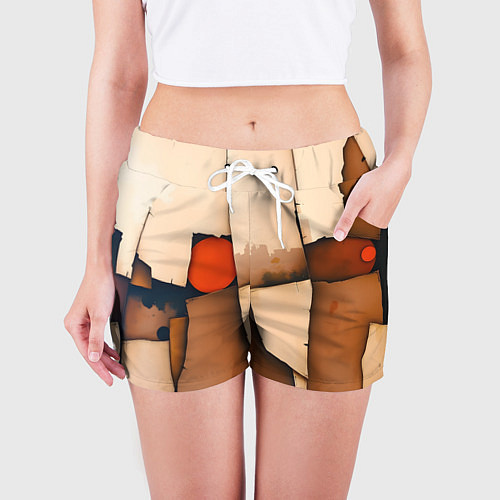 Женские шорты Фрагментированная композиция / 3D-принт – фото 3