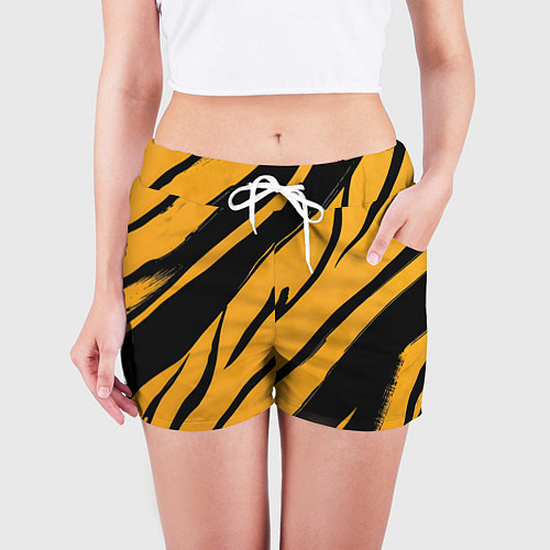 Женские шорты Тигровый раскрас / 3D-принт – фото 3