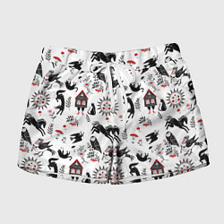 Шорты женские Русские сказки, цвет: 3D-принт