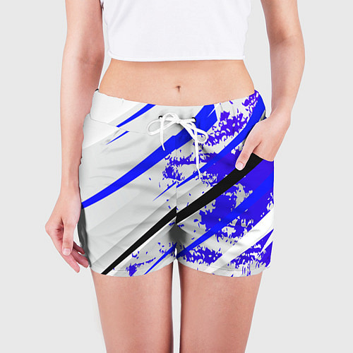 Женские шорты Color white blue / 3D-принт – фото 3