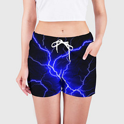 Шорты женские Color blue black, цвет: 3D-принт — фото 2