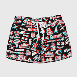Шорты женские Fortnite glitch game, цвет: 3D-принт