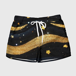 Шорты женские Золотые волны текстура, цвет: 3D-принт