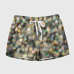 Шорты женские Мерцающие ночные огни боке эффект, цвет: 3D-принт